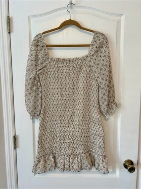 Dress Forum Ivory Dress with Pink Floral Print